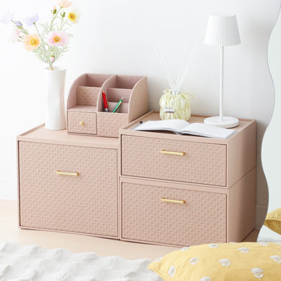 Embossed Stacking Drawer Large Pink