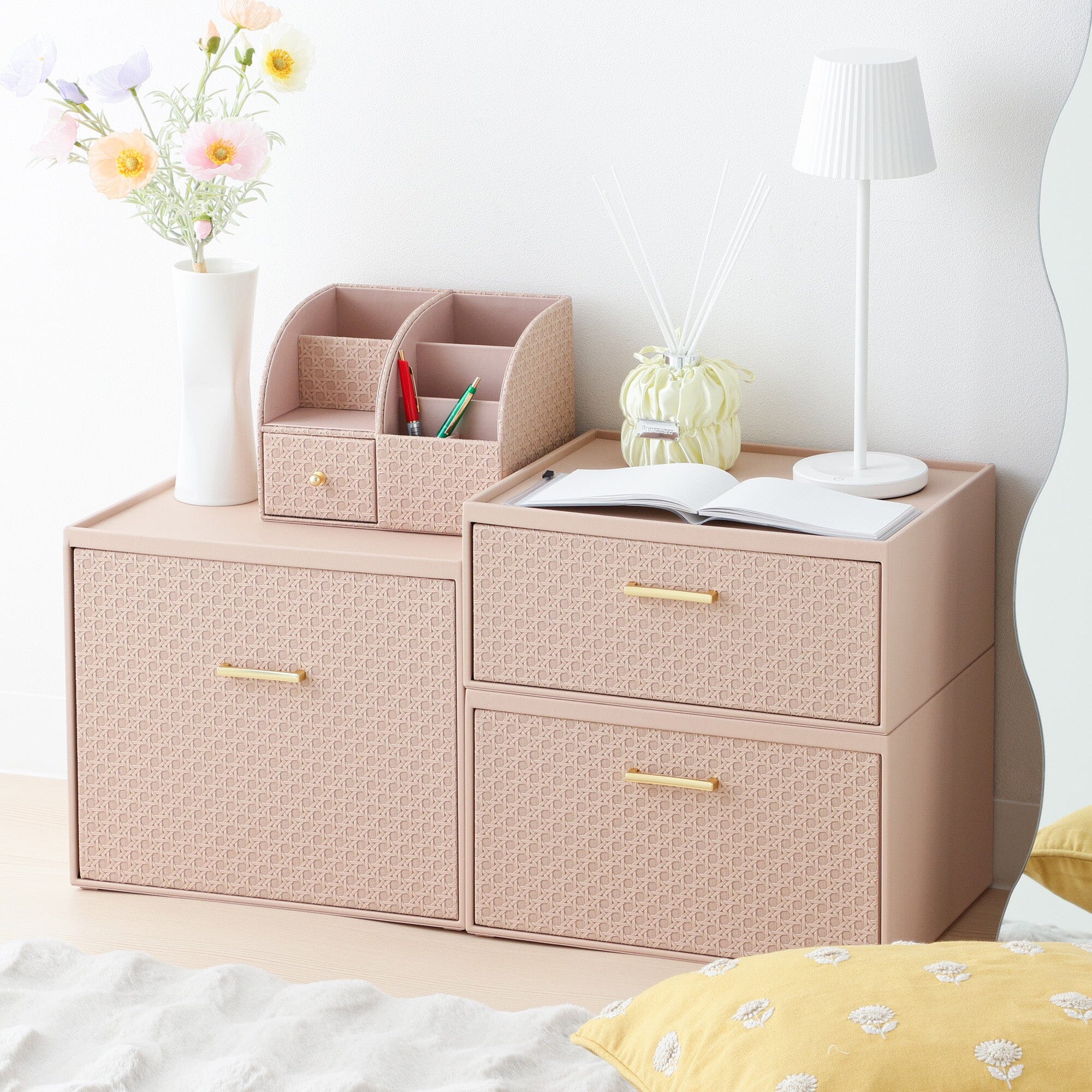 Embossed Stacking Drawer Medium Pink