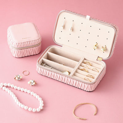 Emboss Travel Jewelry Box Medium Pink