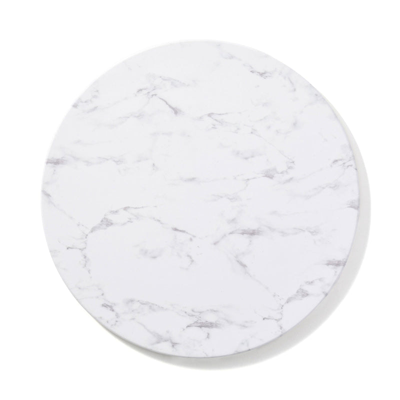 Trivet Large Round Marble White