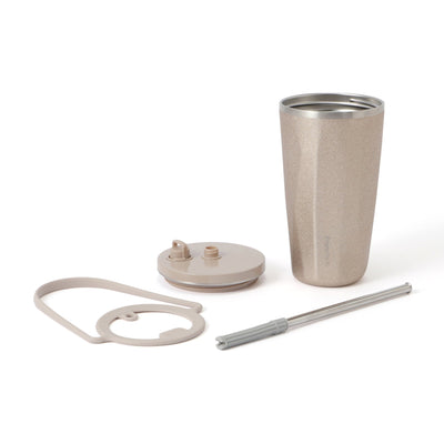 Stainless Steel Tumbler With Straw 500Ml Glitter Gold