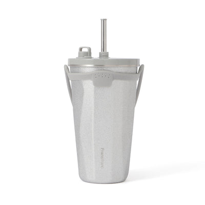 Stainless Steel Tumbler With Straw 500Ml Glitter Silver