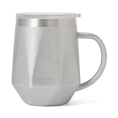 Stainless Steel Thermo Mug With Lid 320Ml Diamond Glitter Silver