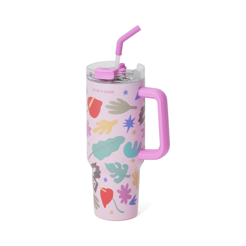 SQUID GAME Tumbler with Snack Holder 1000ml Pink x Blue