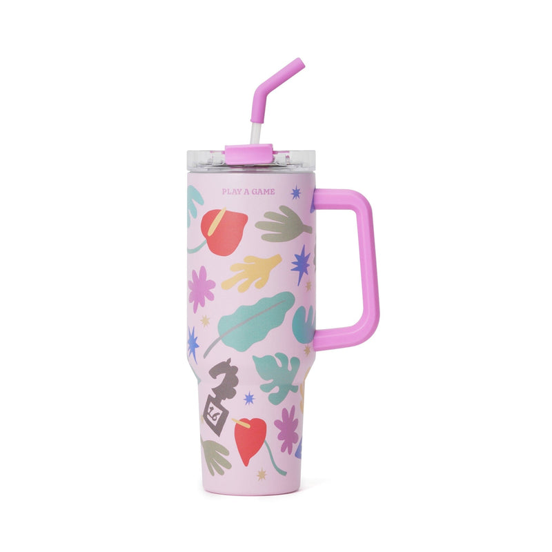 SQUID GAME Tumbler with Snack Holder 1000ml Pink x Blue