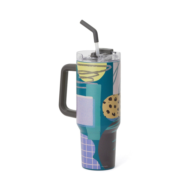 SQUID GAME Tumbler with Snack Holder 1000ml Green x Gray