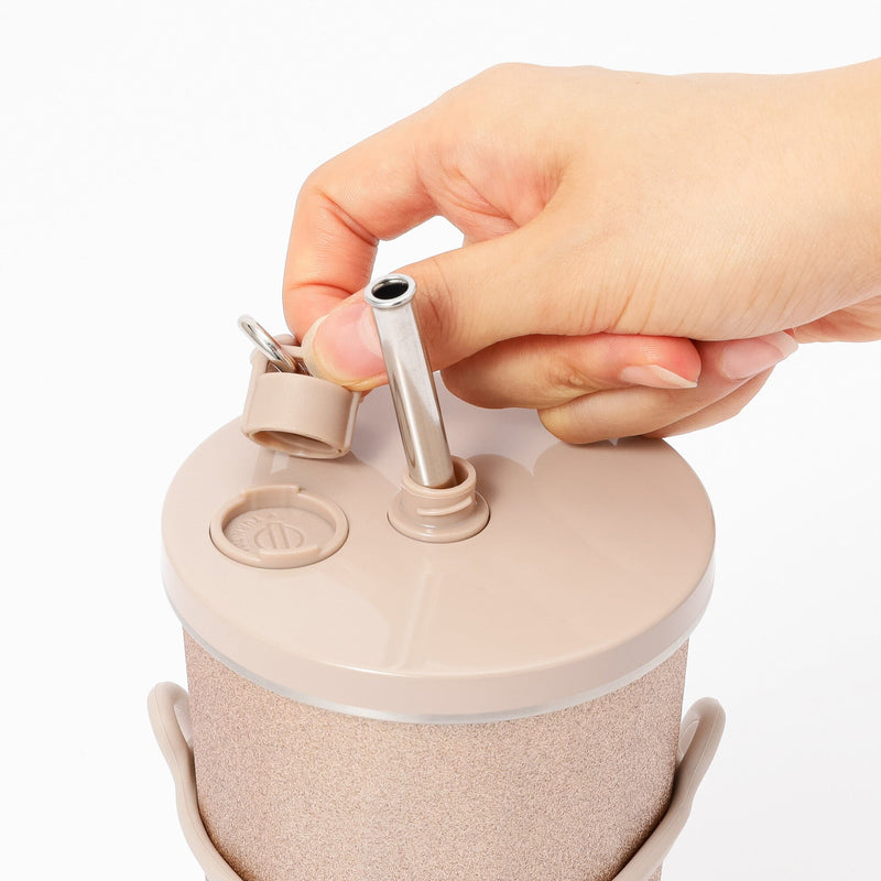 Stainless Steel Tumbler With Straw Glitter Gold