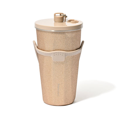 Stainless Steel Tumbler With Straw Glitter Gold