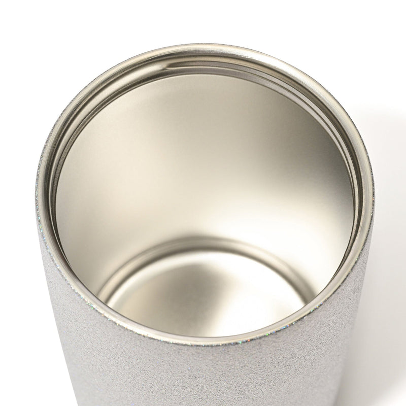 Stainless Steel Tumbler With Charm Glitter Silver