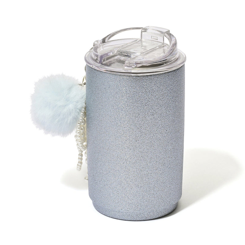 Stainless Steel Tumbler With Charm Glitter Blue