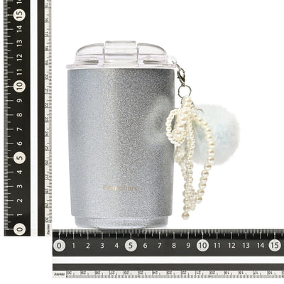 Stainless Steel Tumbler With Charm Glitter Blue