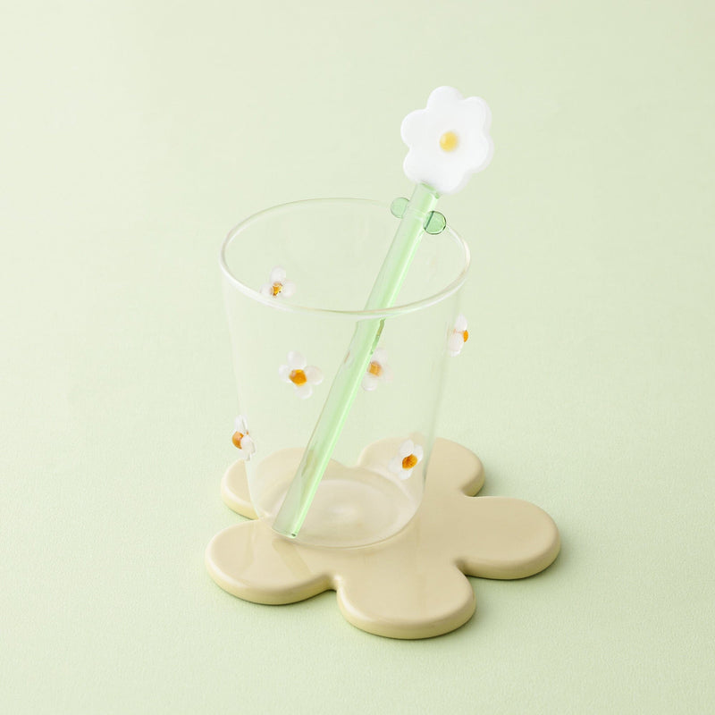 Glass Flower Muddler White