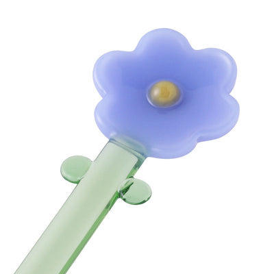 Glass Flower Muddler Blue