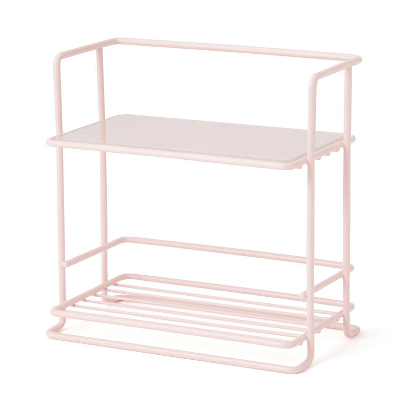 Wire Kitchen Rack with Glass Top Small Pink