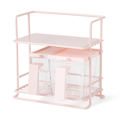 Wire Kitchen Rack with Glass Top Small Pink