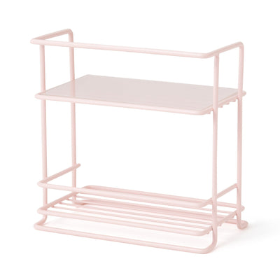 Wire Kitchen Rack with Glass Top Small Pink