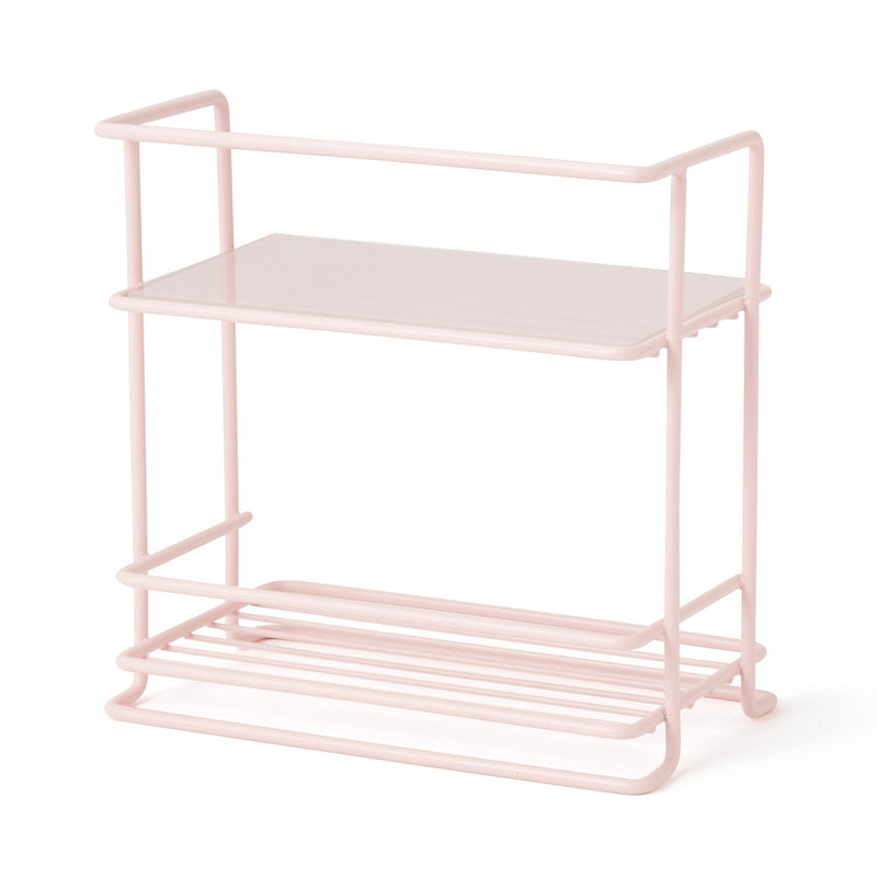 Wire Kitchen Rack with Glass Top Small Pink
