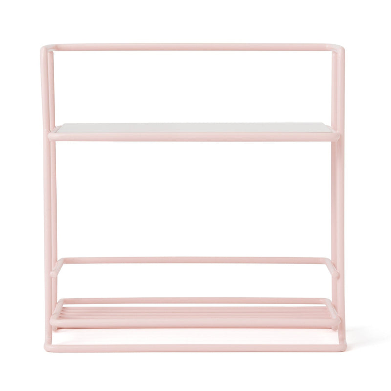 Wire Kitchen Rack with Glass Top Small Pink