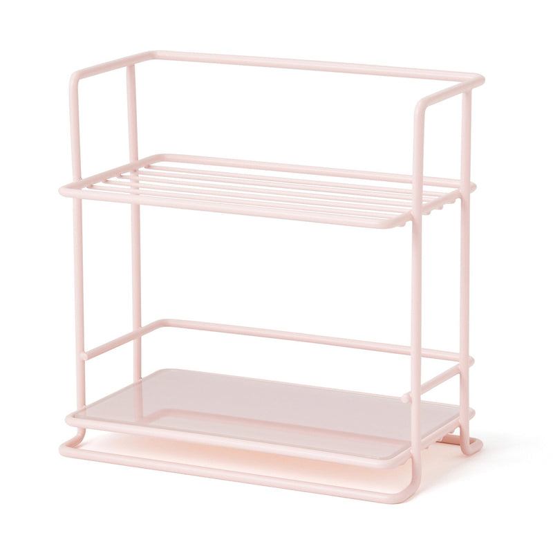 Wire Kitchen Rack with Glass Top Small Pink