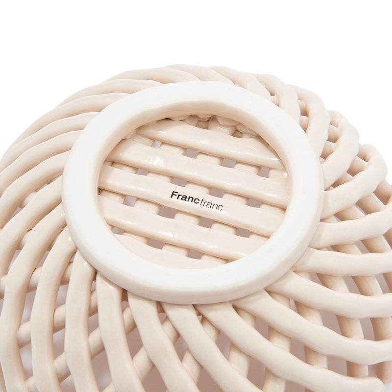 Ceramic Basket Ivory
