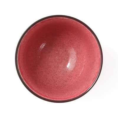 Mino Rice Bowl Shinogi Large Red