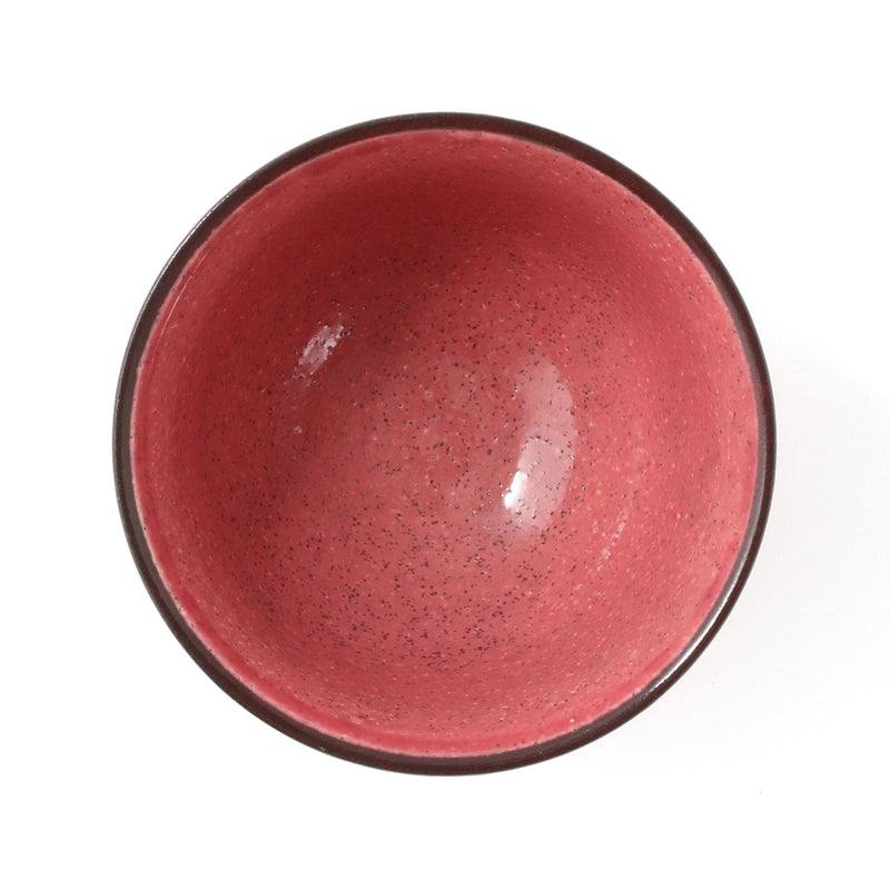 Mino Rice Bowl Shinogi Large Red