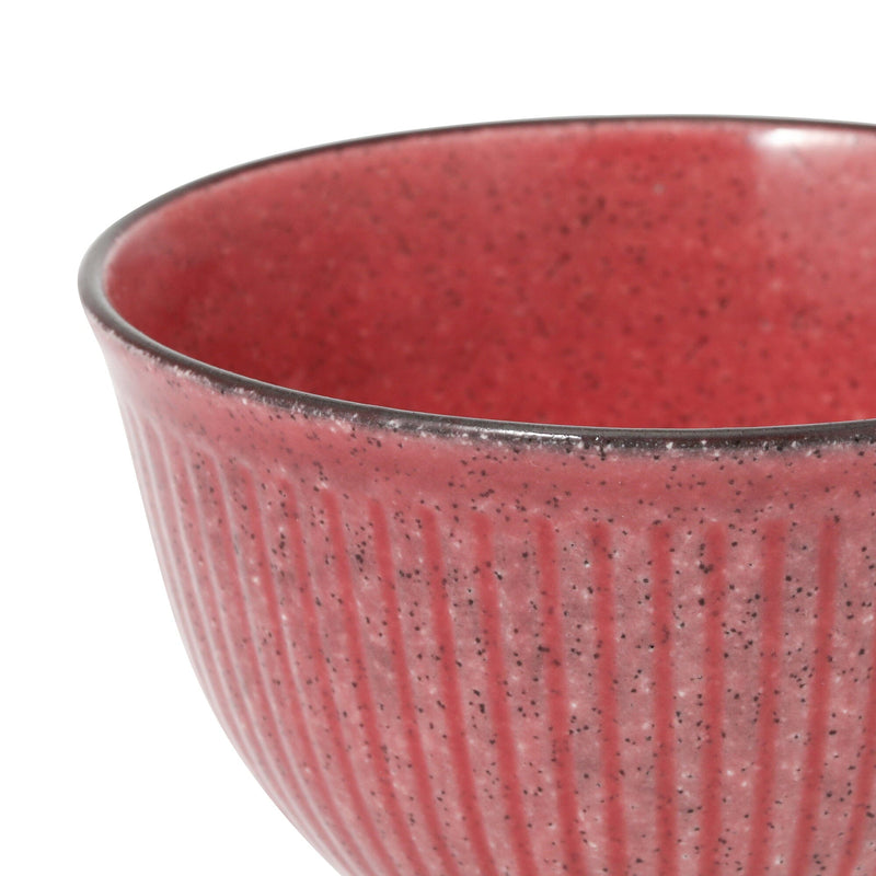 Mino Large Bowl Shinogi Red