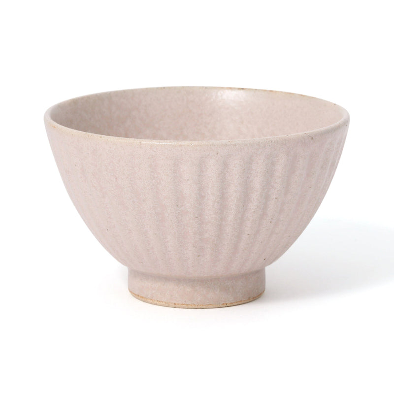 Mino Rice Bowl Shinogi Matte Pink