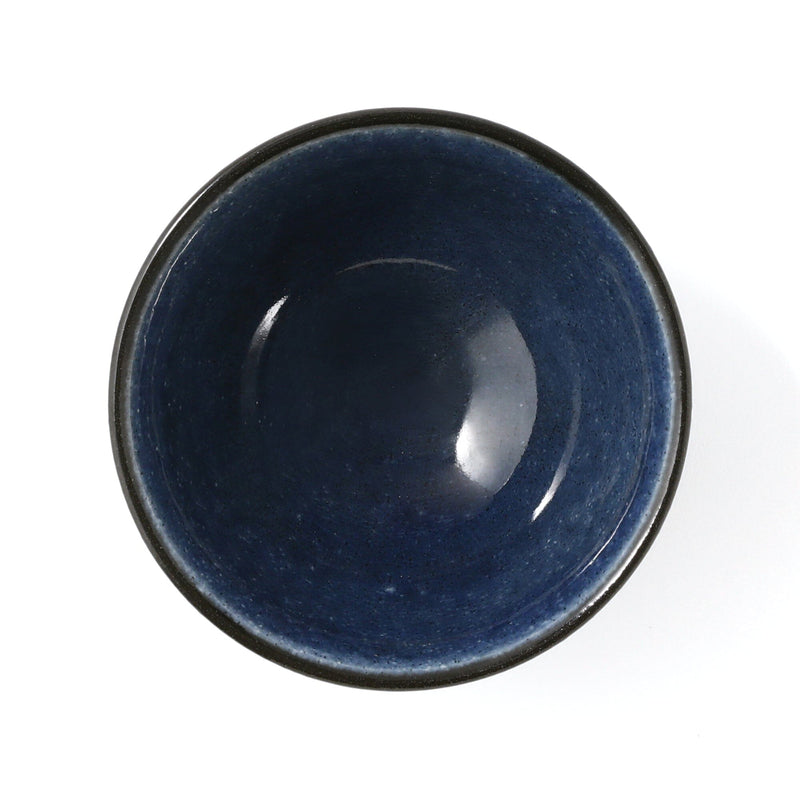 Mino Rice Bowl Shinogi Medium Blue