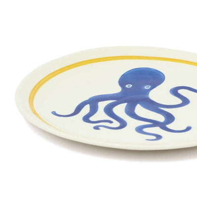 Hand Painted Plate Octopus M