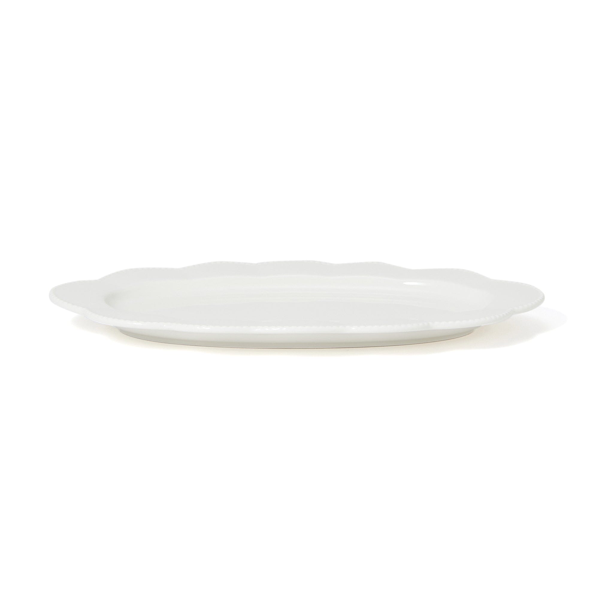 Blanche Oval Plate Flower  White