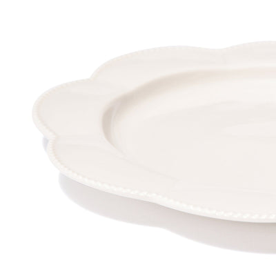 Blanche Plate Medium Flower White