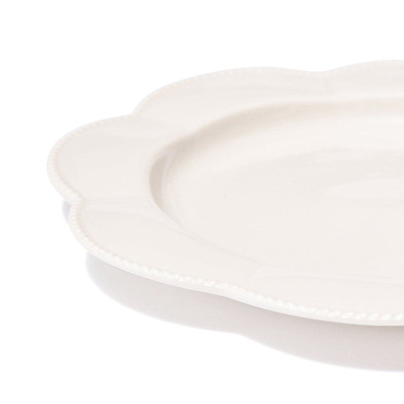 Blanche Plate Medium Flower White