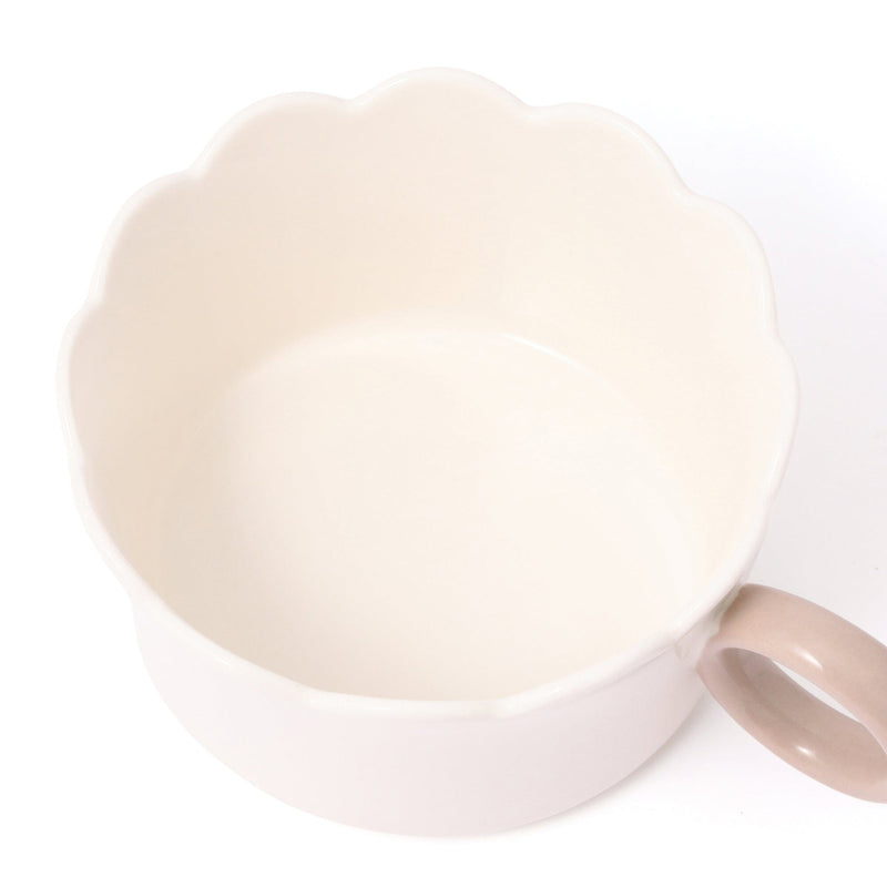 Bicolor Frill Soup Cup ivory