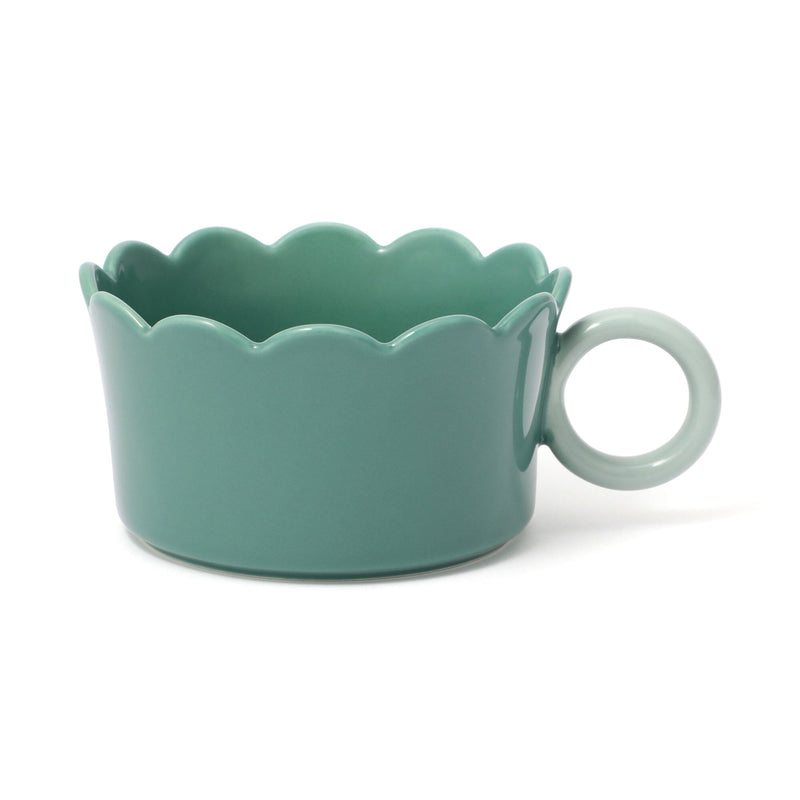 Bicolor Frill Soup Cup green