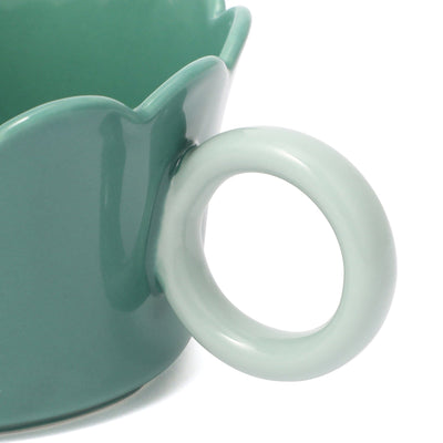 Bicolor Frill Soup Cup green