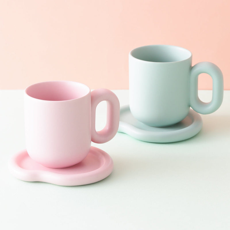 Plump Mug & Coaster Green