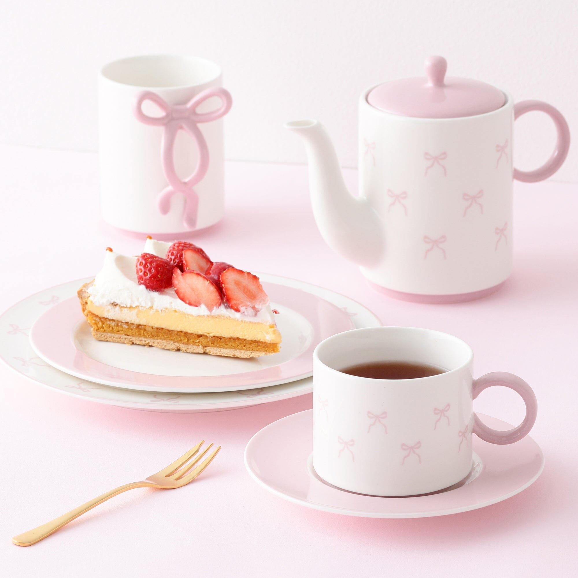 Ribbon Plate Small Pink