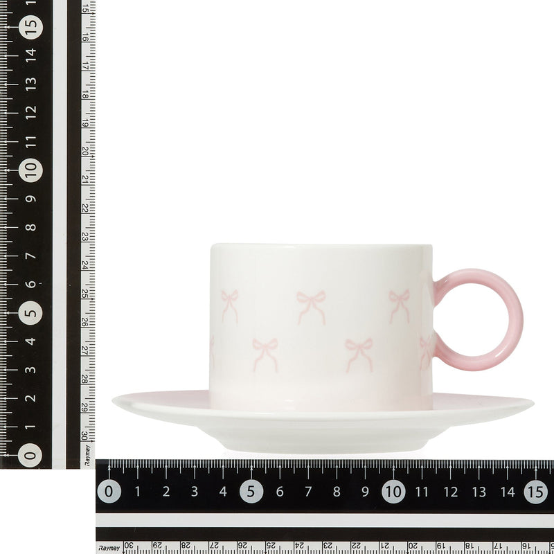 Ribbon Cup & Saucer Pink