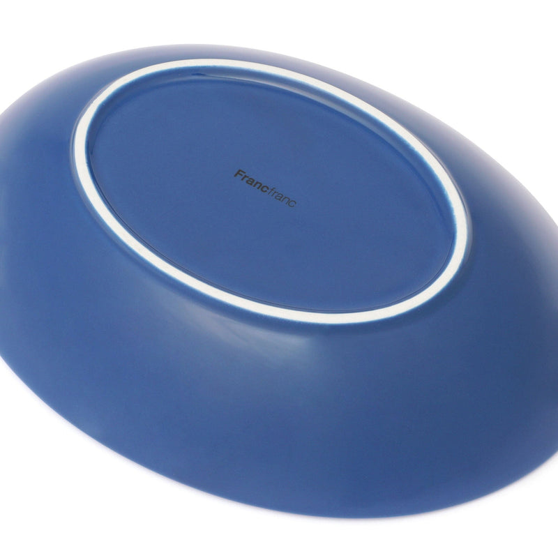 Iroiro Oval Deep Plate Navy Flower