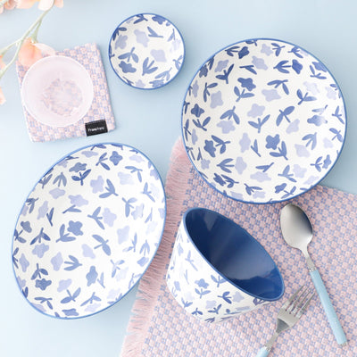 Iroiro Deep Plate SS Navy Flower
