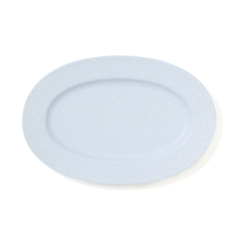 Splatter Oval Plate Light Blue