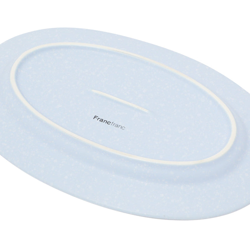 Splatter Oval Plate Light Blue