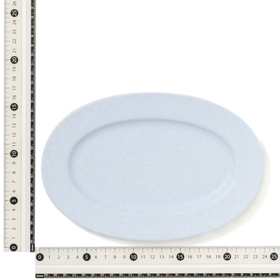 Splatter Oval Plate Light Blue