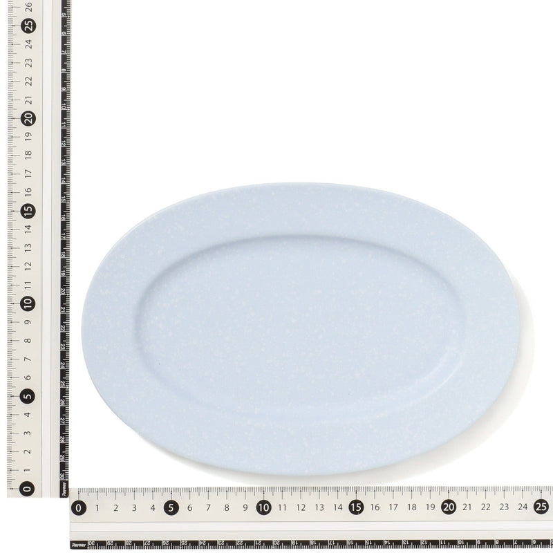 Splatter Oval Plate Light Blue