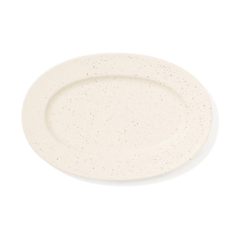 Splatter Oval Plate Ivory