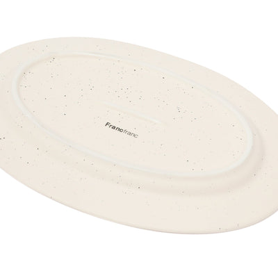 Splatter Oval Plate Ivory