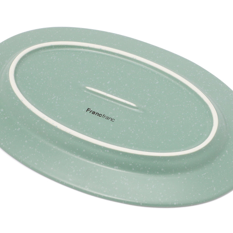 Splatter Oval Plate Green