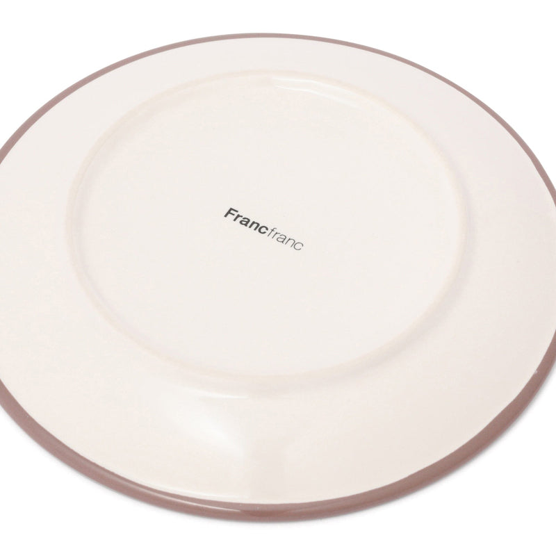 Bicolor Rim Plate Medium White