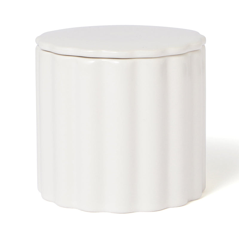 Scalloped Steaming Cup White
